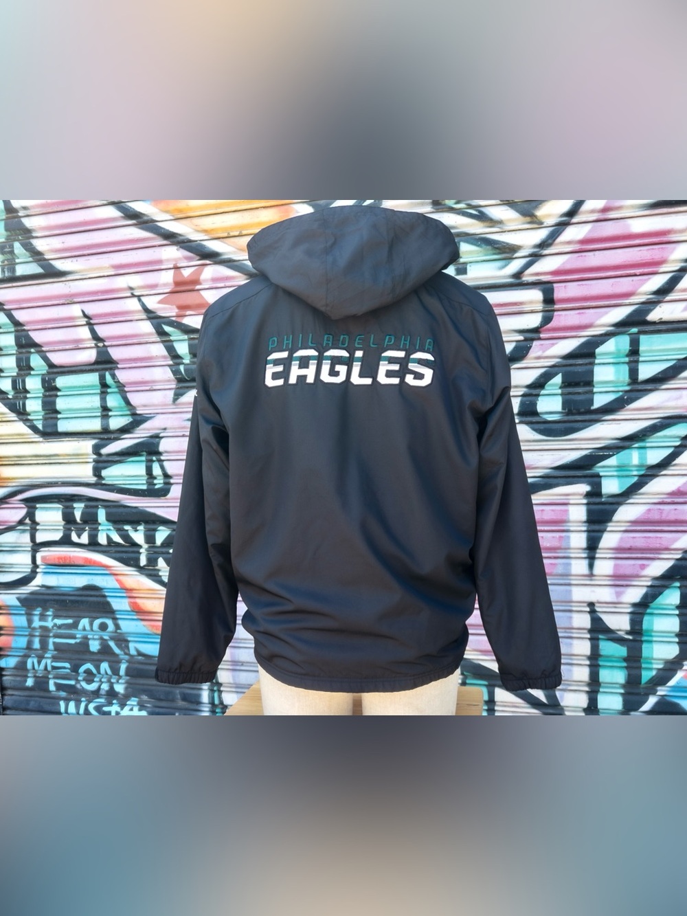 PHILADELPHIA EAGLES Vintage Windbreaker size Medium | Midnight Green (by Reebok)